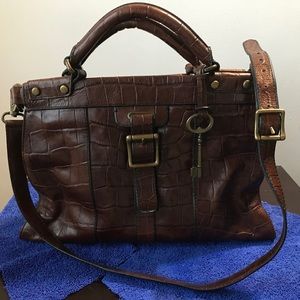 Fossil Vintage Revival Croco Ladies Satchel Bag